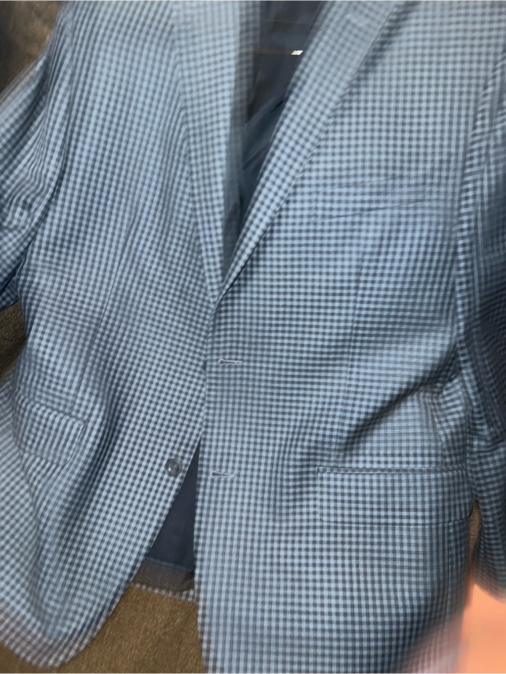 MICHAEL Michael Kors Light Blue Gingham Sport Coat